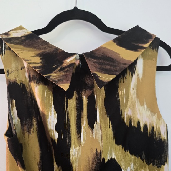 David Meister Black Ochre Ikat Sheath Dress Sz 8 - Beautiful - Picture 7 of 13